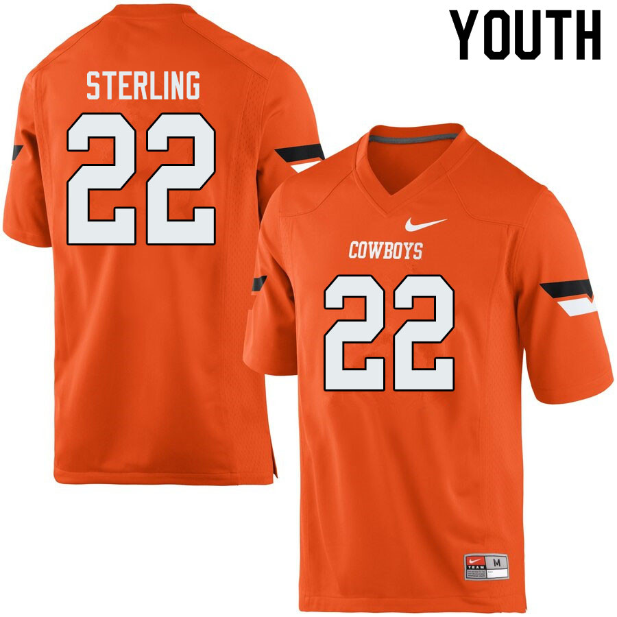 Youth #23 Tre Sterling Oklahoma State Cowboys College Football Jerseys Sale-Orange